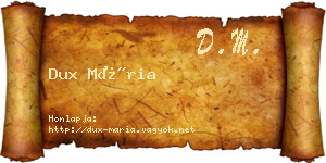 Dux Mária névjegykártya
